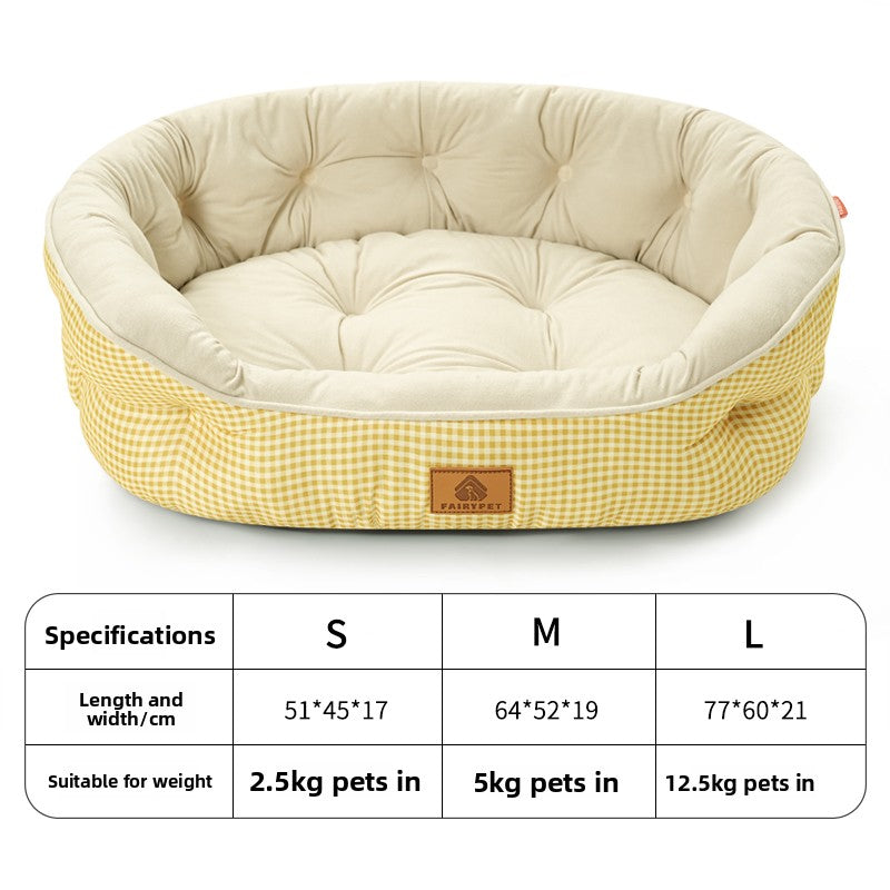 All Seasons Plush Dog Bed with Cooling Pad Option