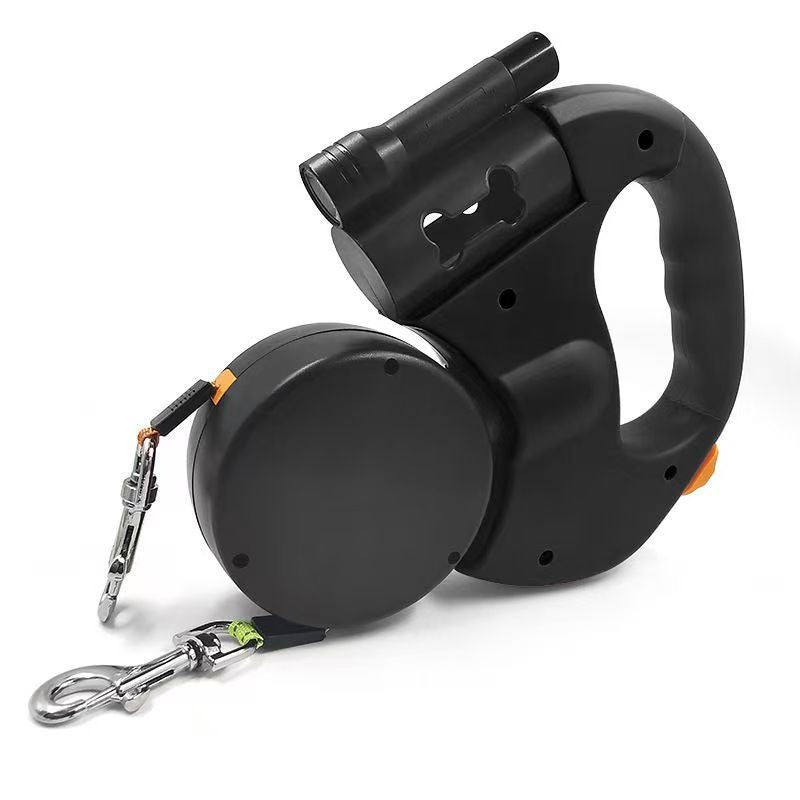 Dual Automatic Retractable Pet Leash with Flashlight