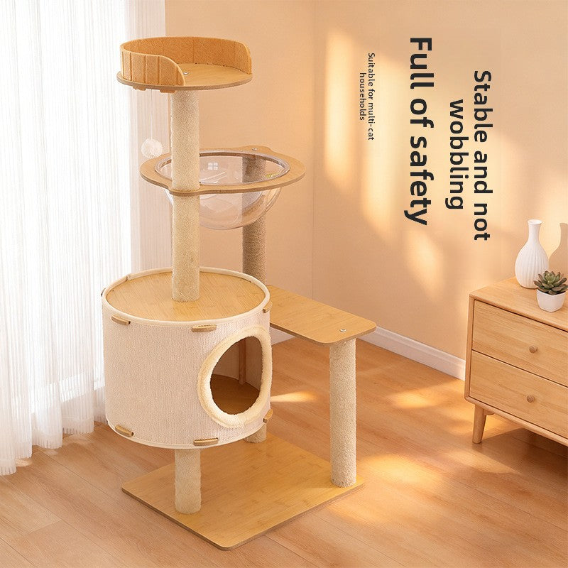 Integrated Cat Climbing Tree with Sisal Scratching Post