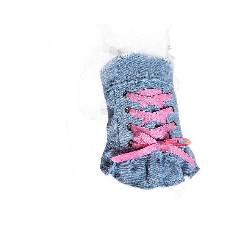 Cute Denim Pet Skirt