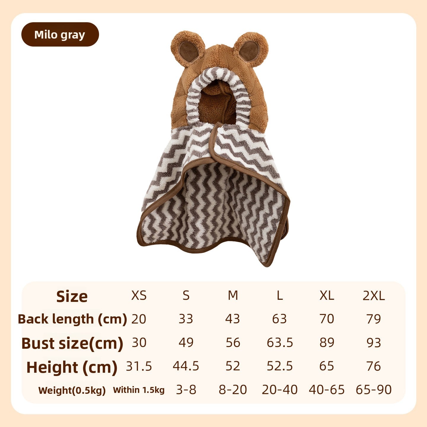 Disposable Absorbent Pet Bathrobe for Dogs and Cats