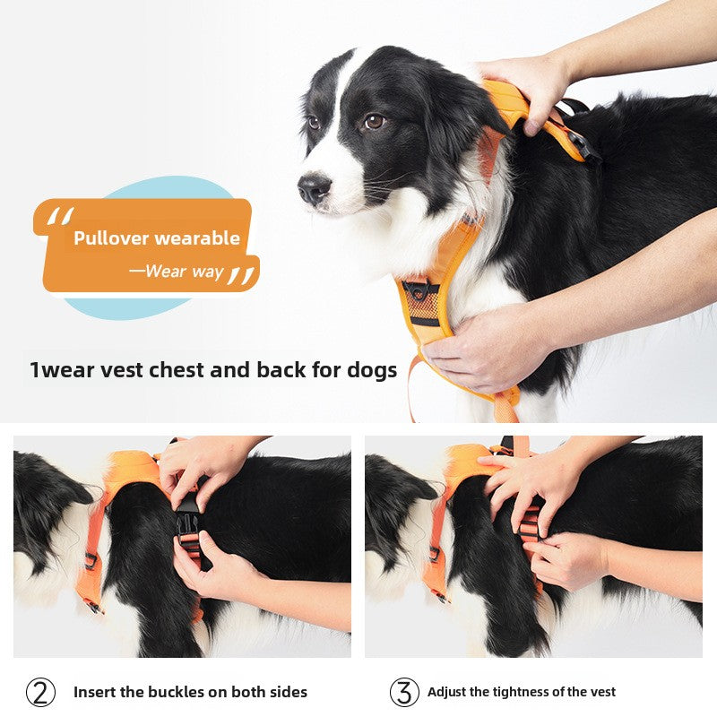 Retractable Vest-Style Dog Harness Leash