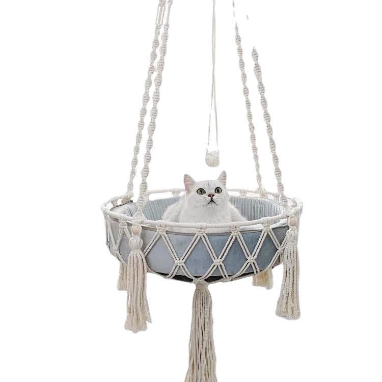 Cotton Rope Pet Hanging Basket Bed