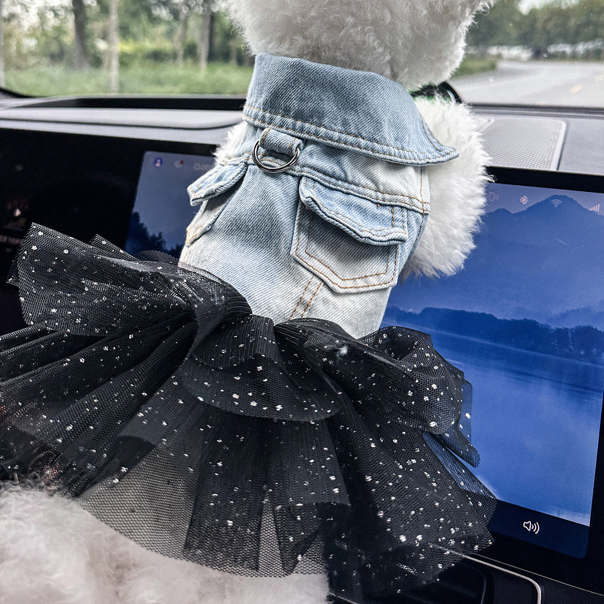 Cute Denim Pet Skirt