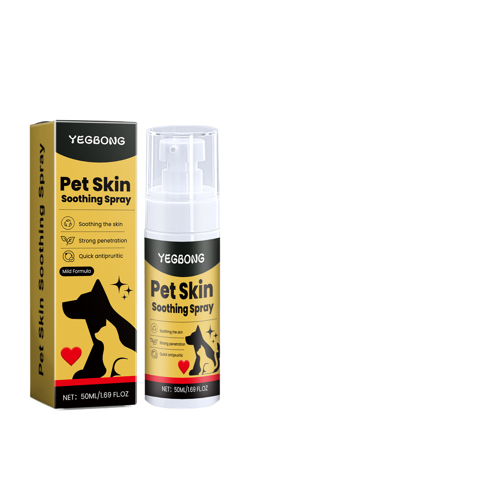 Yegbong Pet Skin Care Spray Gentle Ingredients Relieve Pet Skin Discomfort External Care Spray