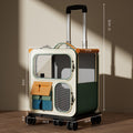 Wheeled Pet Carrier Backpack with Transparent Panels