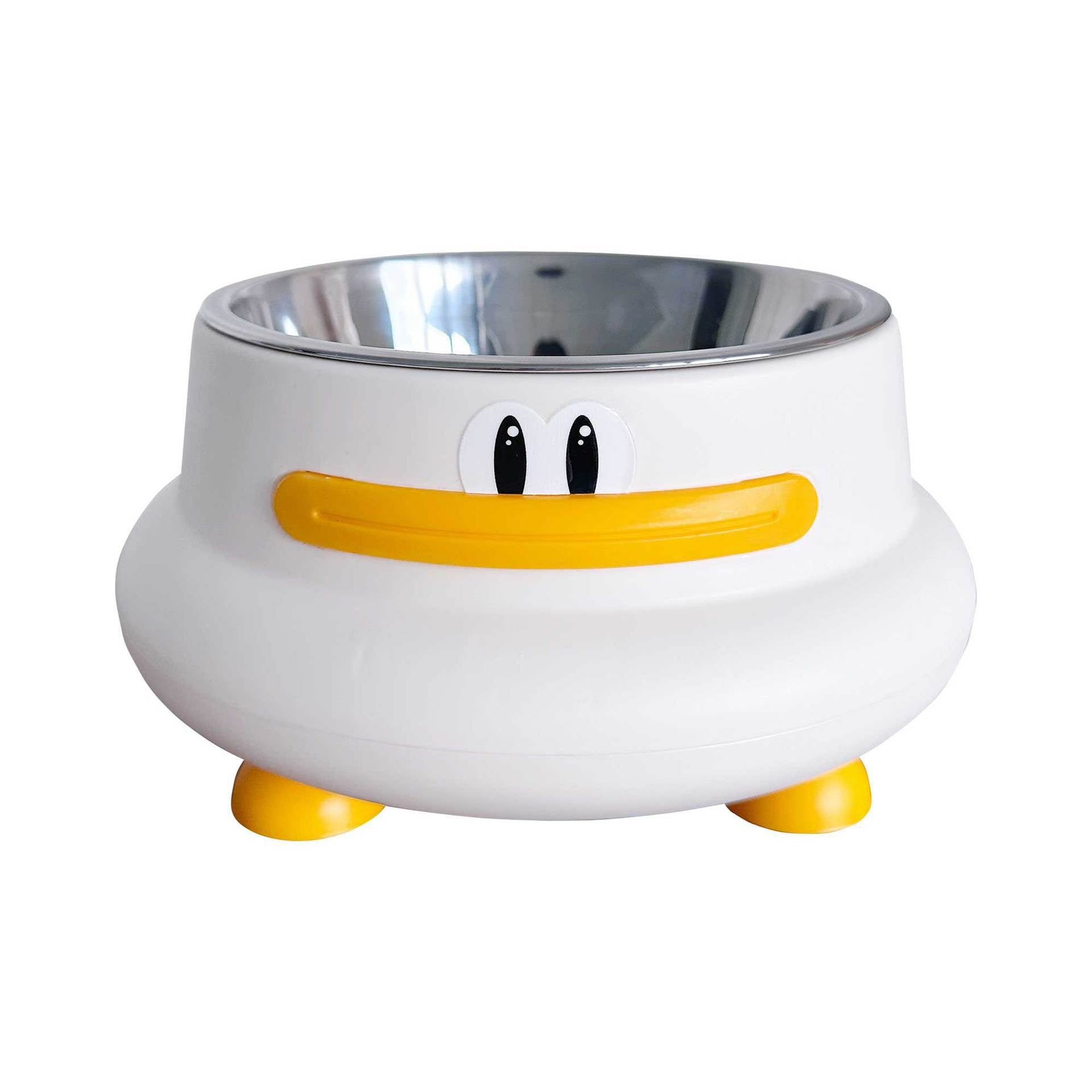Duck Design Pet Food Bowl with Anti-Slip Base