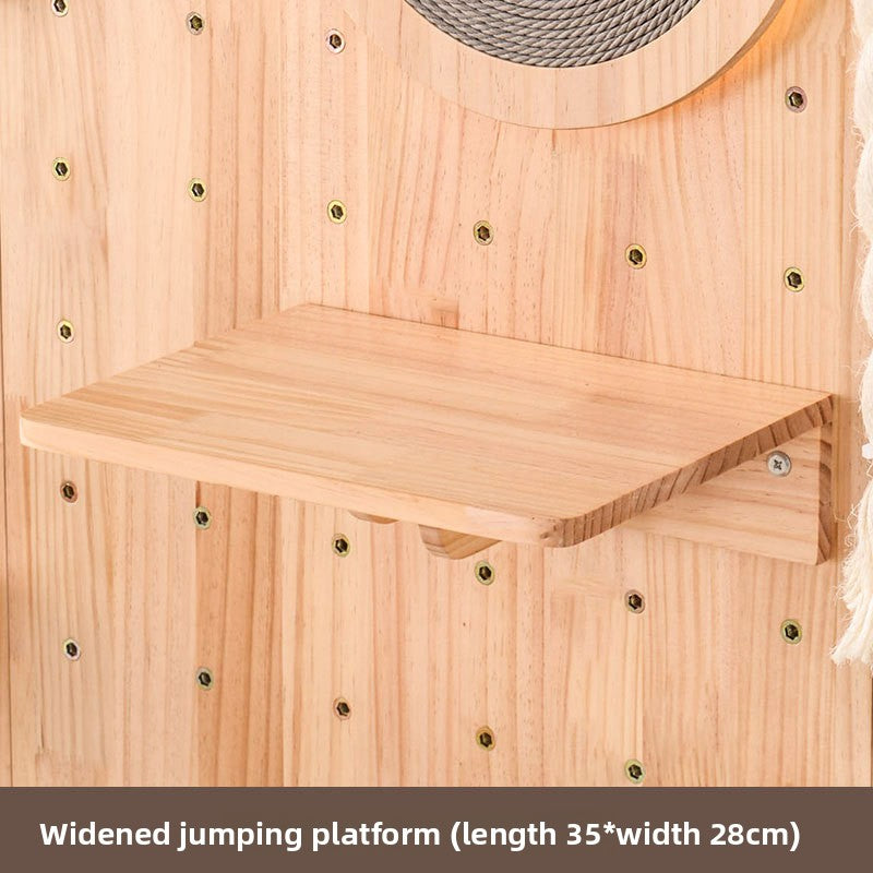 Modular Wall-Mounted Cat Climbing Tree with Perch