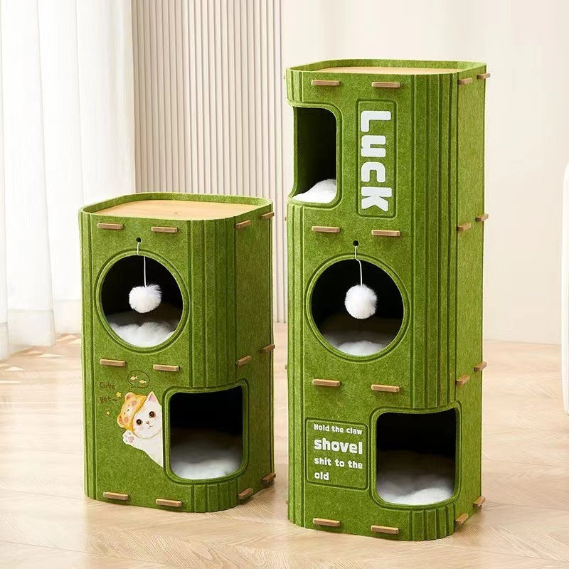 Multi-Layer Cat Tree with Scratching Board