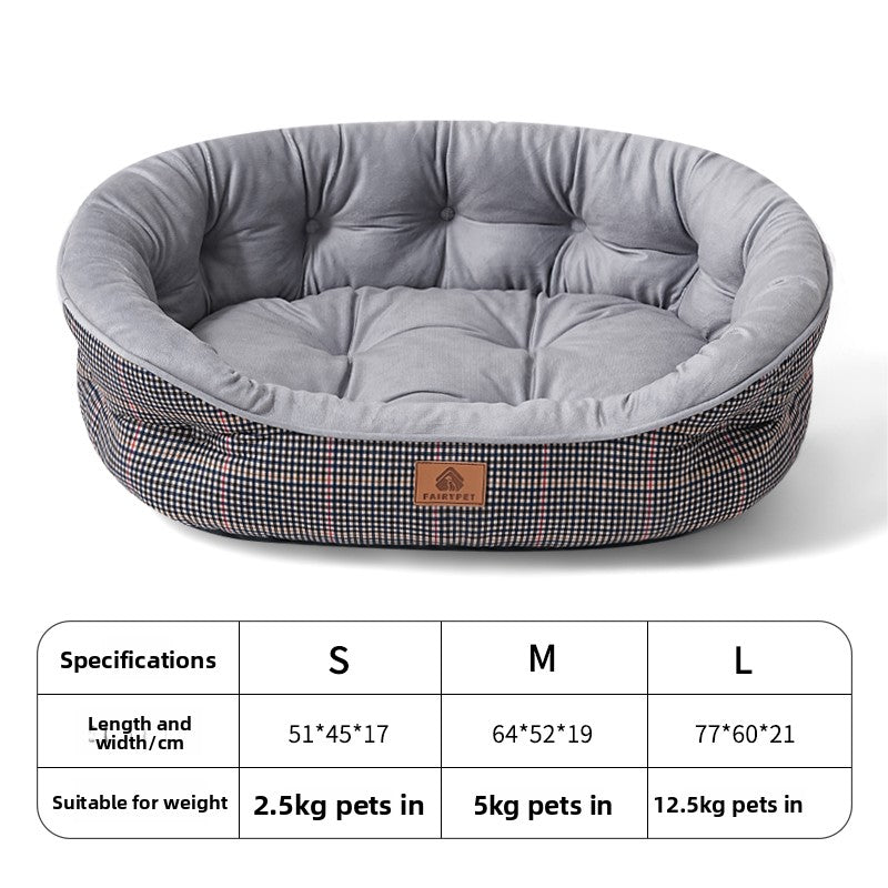 All Seasons Plush Dog Bed with Cooling Pad Option