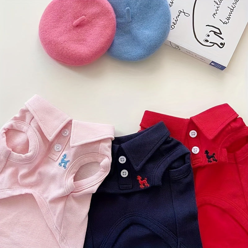 Embroidered Pet Polo Shirt Vest
