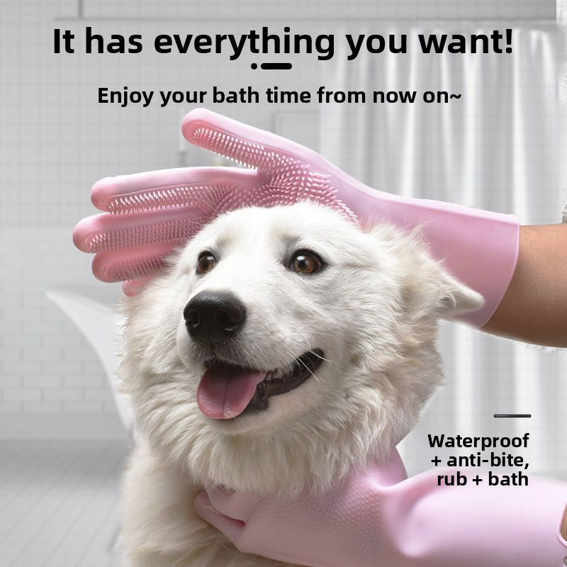 Pet Bathing Gloves Scrub Brush