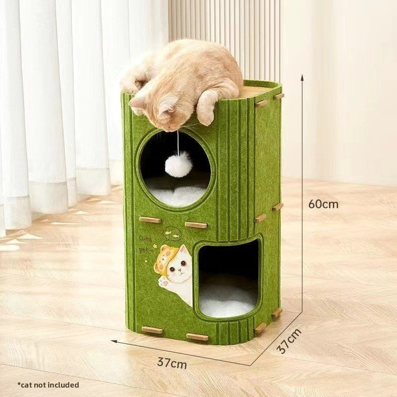 Multi-Layer Cat Tree with Scratching Board
