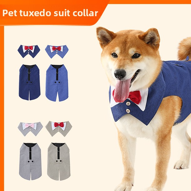 Pet Dog Tuxedo Vest with Bow Tie