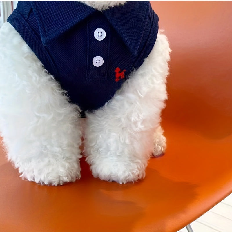 Embroidered Pet Polo Shirt Vest