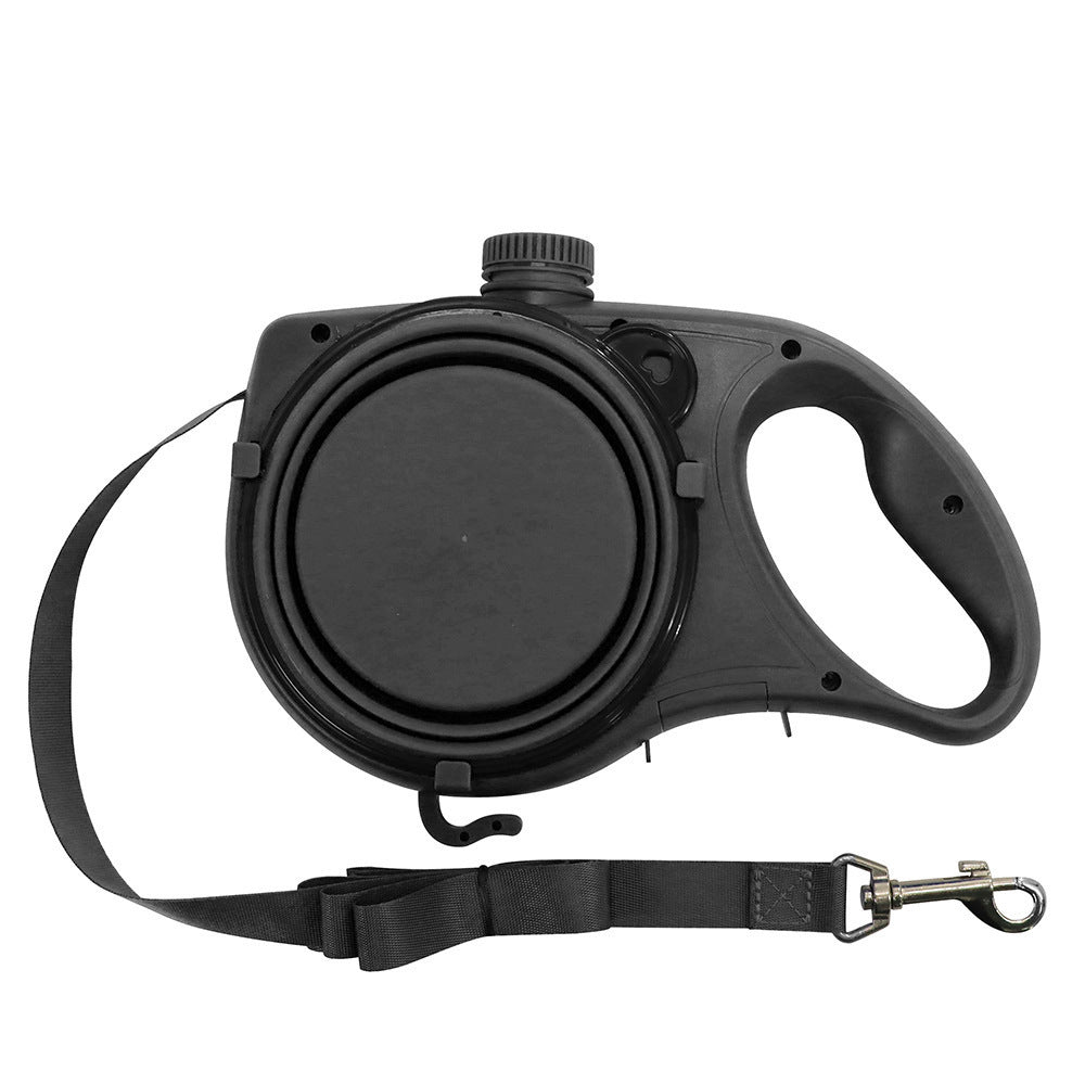 Multifunctional Pet Walking Leash with Water Bottle and Bowl