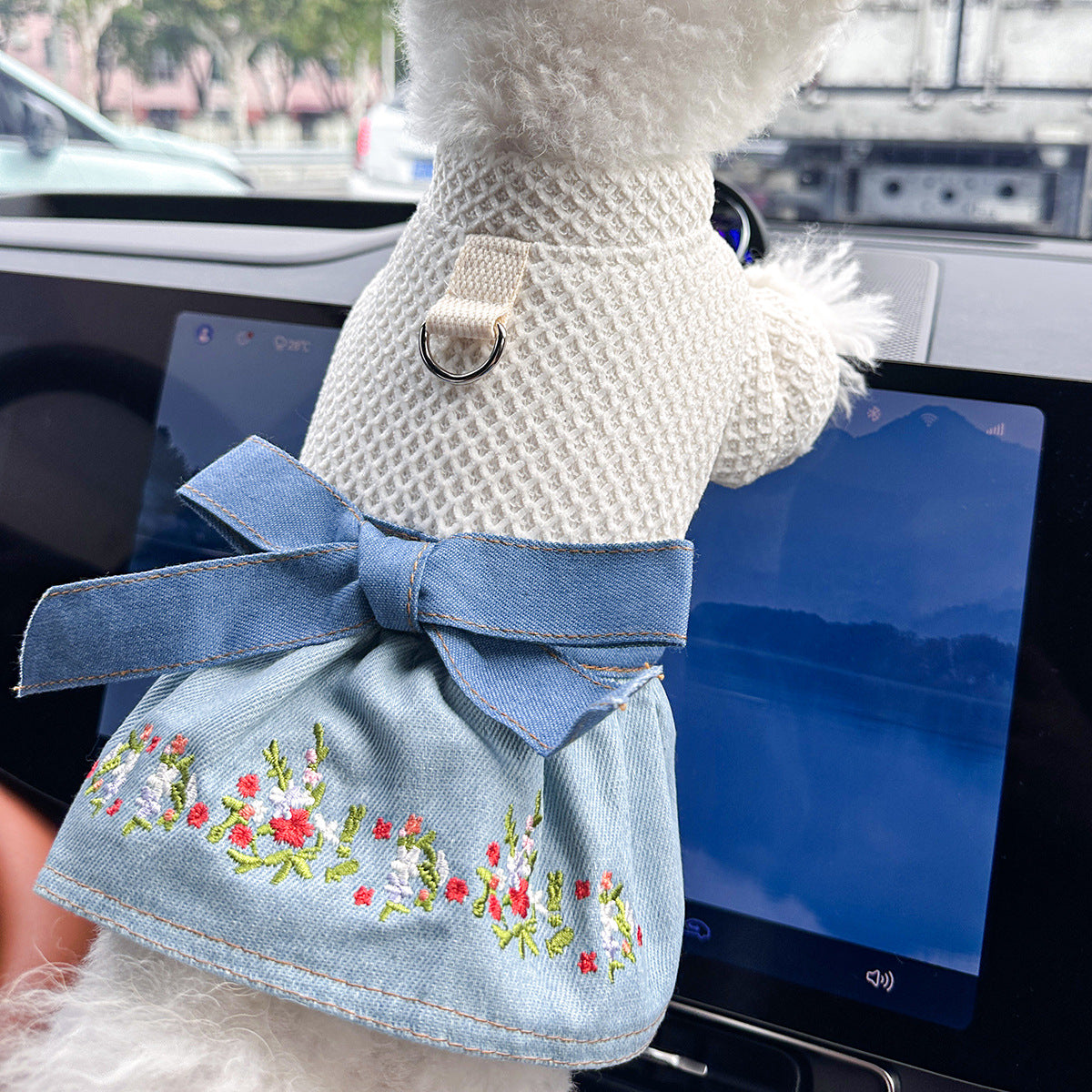 Cute Denim Pet Skirt