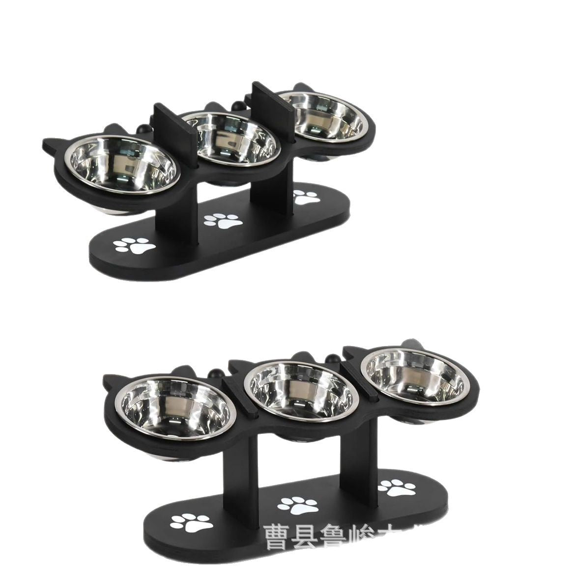 Adjustable Wooden Pet Bowl Rack Feeding Station