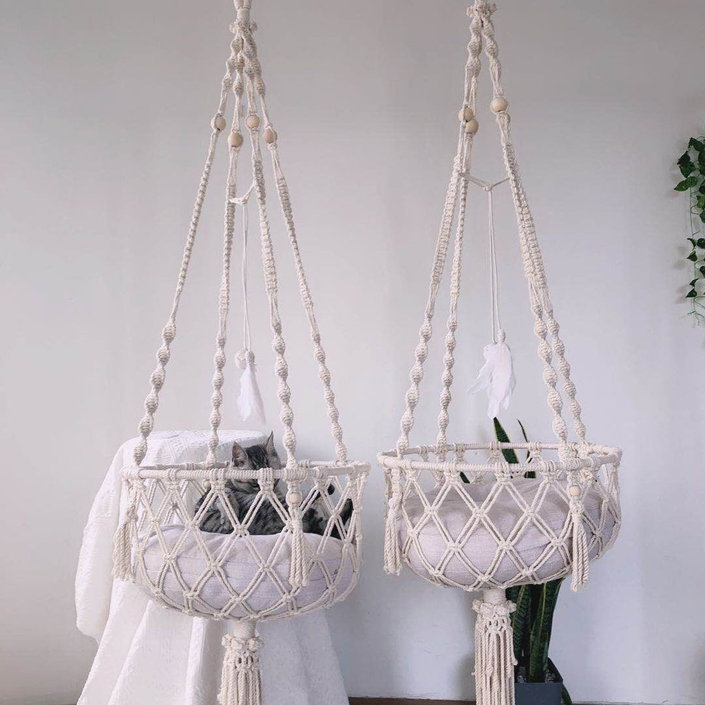 Cotton Rope Pet Hanging Basket Bed