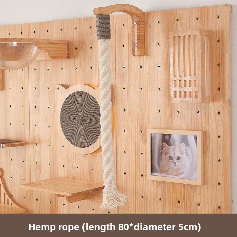 Modular Wall-Mounted Cat Climbing Tree with Perch