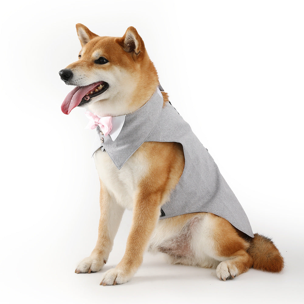 Pet Dog Tuxedo Vest with Bow Tie