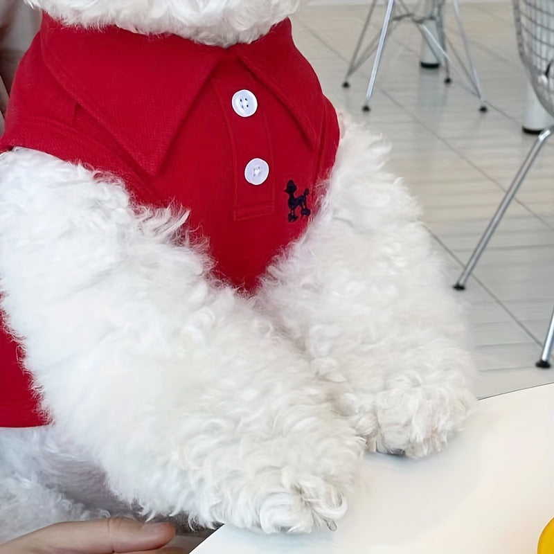 Embroidered Pet Polo Shirt Vest
