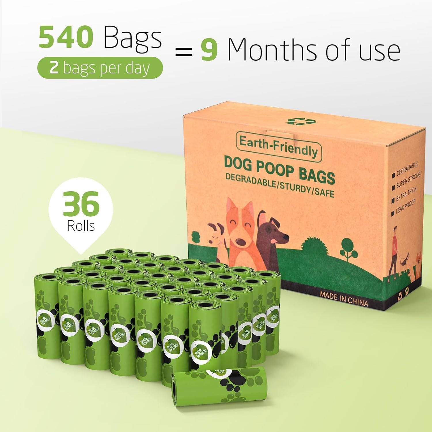 Biodegradable pet waste bags