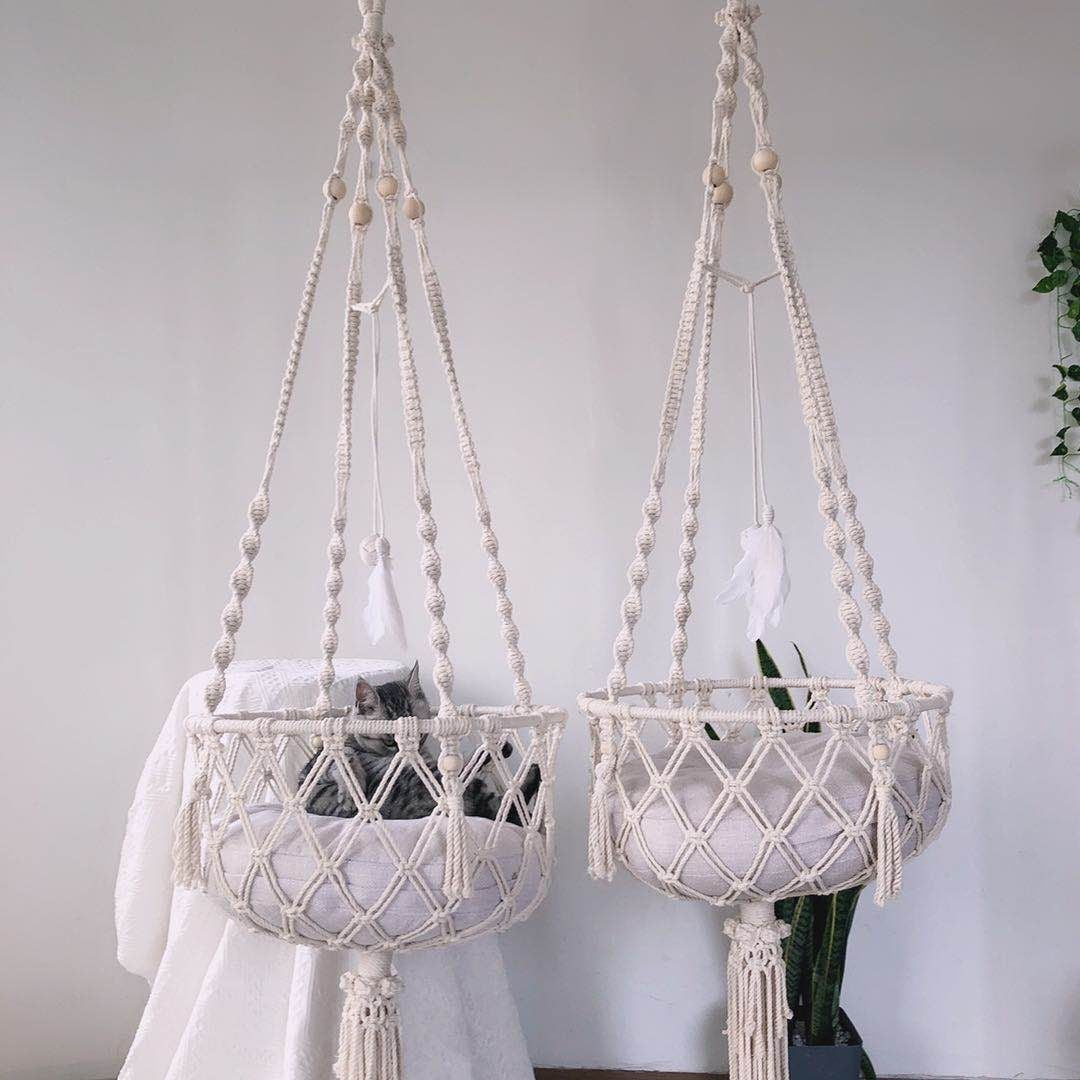 Cotton Rope Pet Hanging Basket Bed