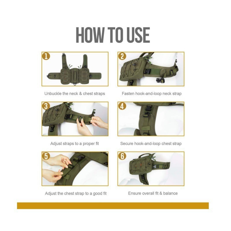 Nylon Dog Tactical Harness for Medium Large Dogs