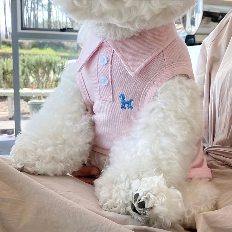 Embroidered Pet Polo Shirt Vest