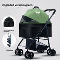 Foldable Pet Stroller with Detachable Basket