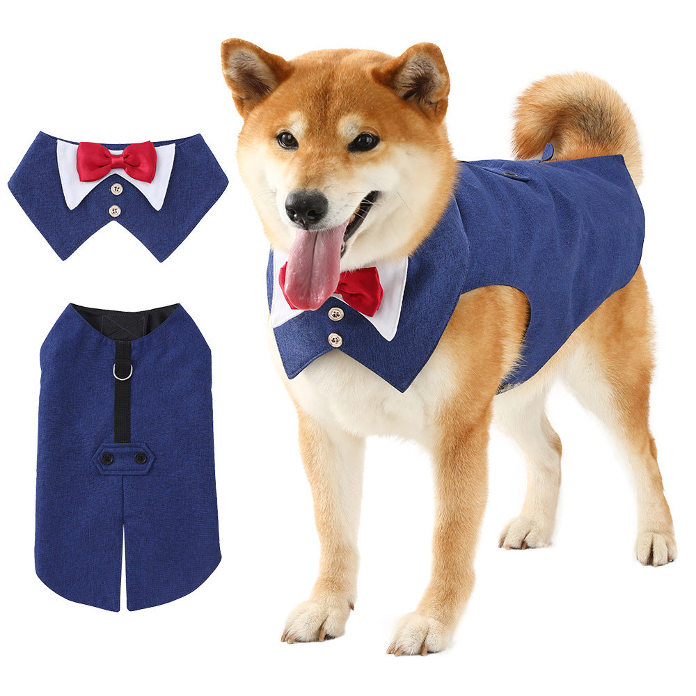Pet Dog Tuxedo Vest with Bow Tie