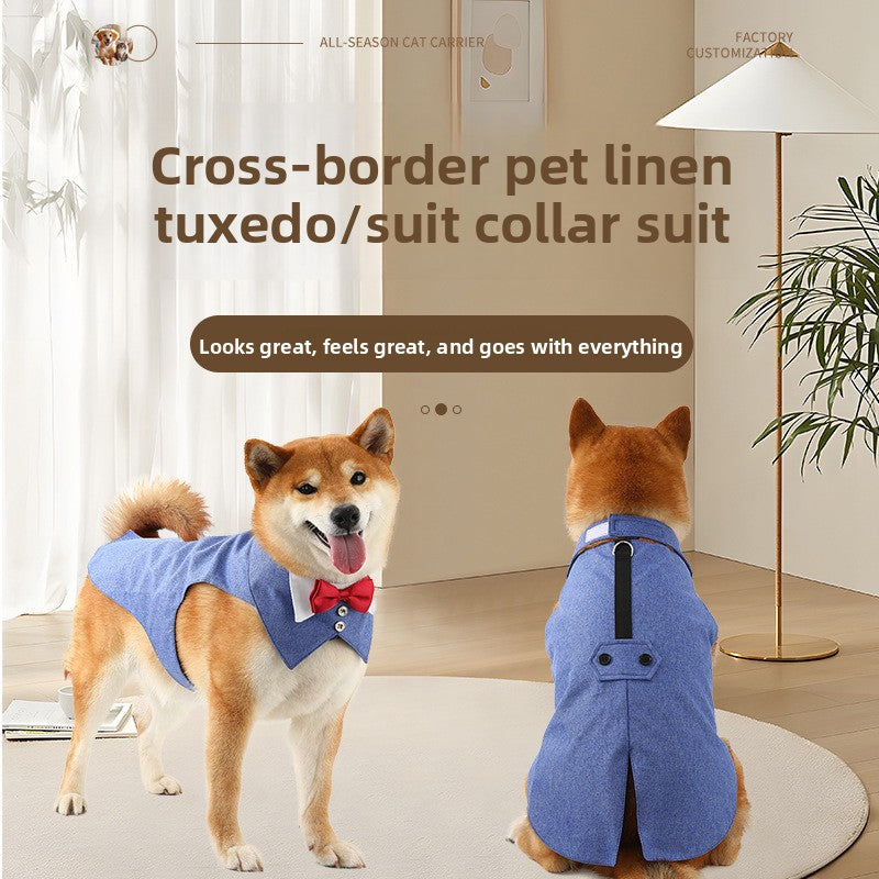 Pet Dog Tuxedo Vest with Bow Tie