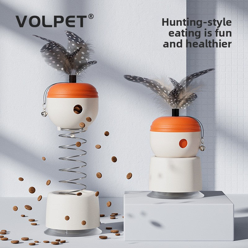 Cat Teaser Toy with Feather and Suction Cup