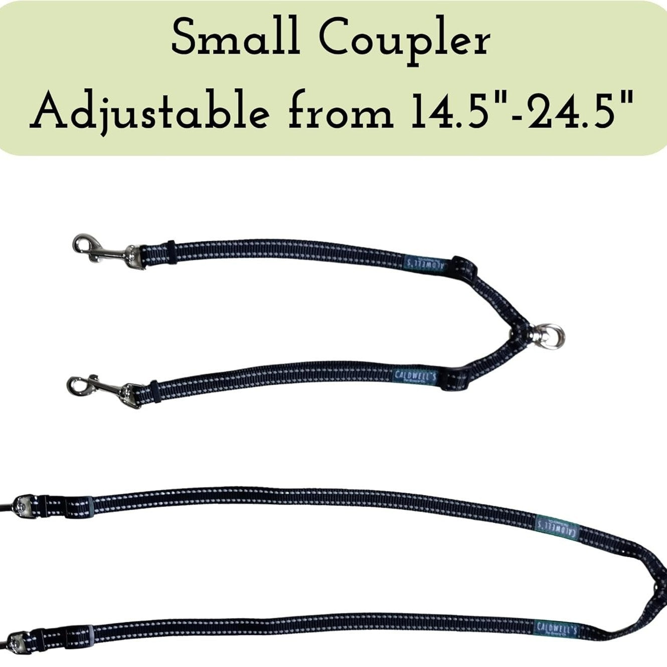Adjustable Reflective Dual Pet Leash with Metal Buckles