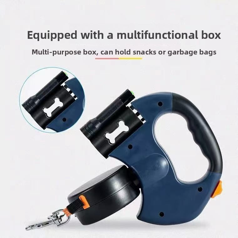 Dual Automatic Retractable Pet Leash with Flashlight
