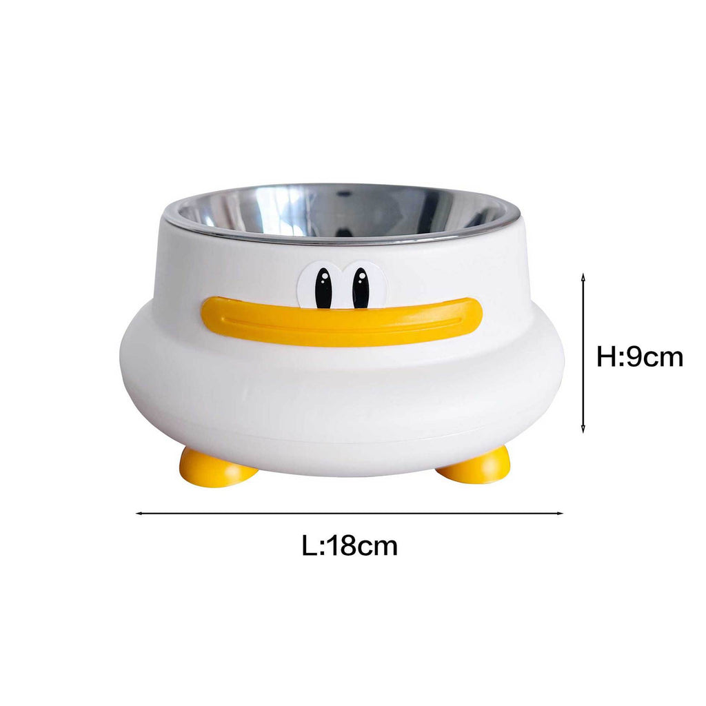 Duck Design Pet Food Bowl with Anti-Slip Base