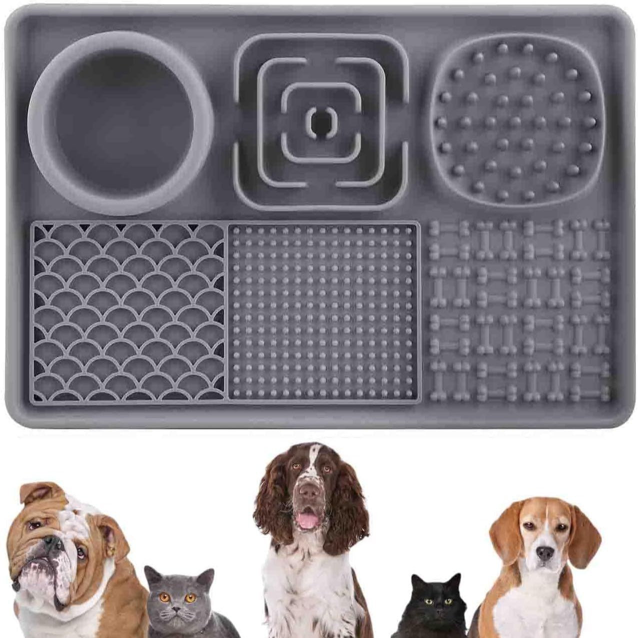 Silicone Pet Licking Mat Slow Feeder with Suction Cups