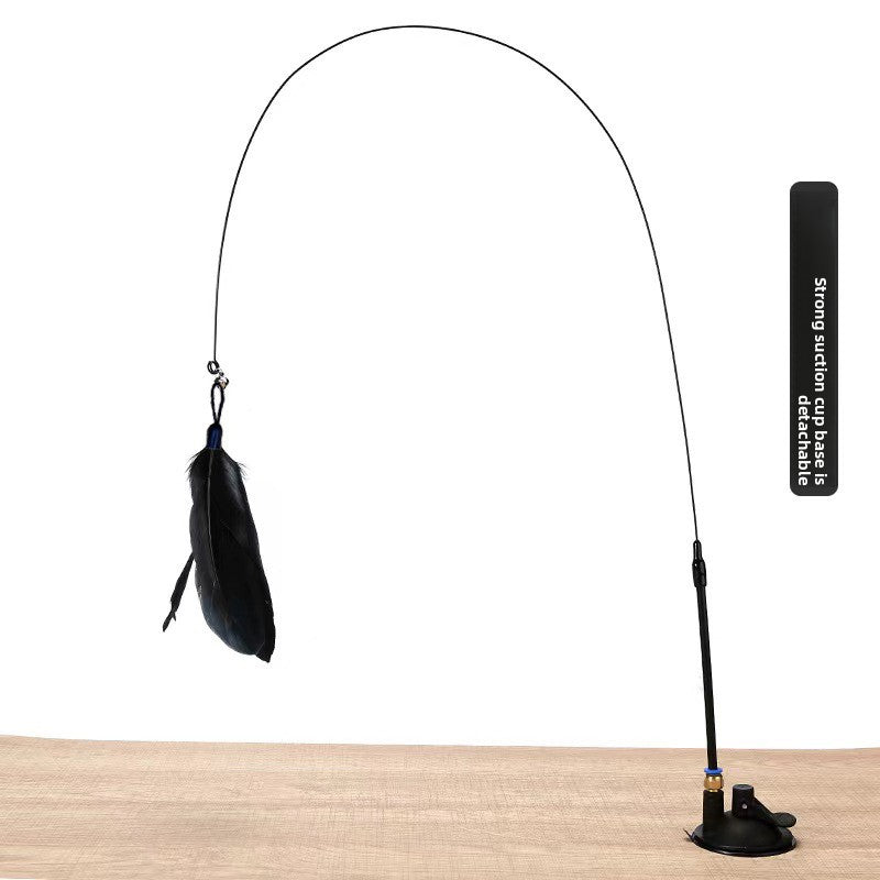 Feather Cat Teaser Stick with Suction Cup