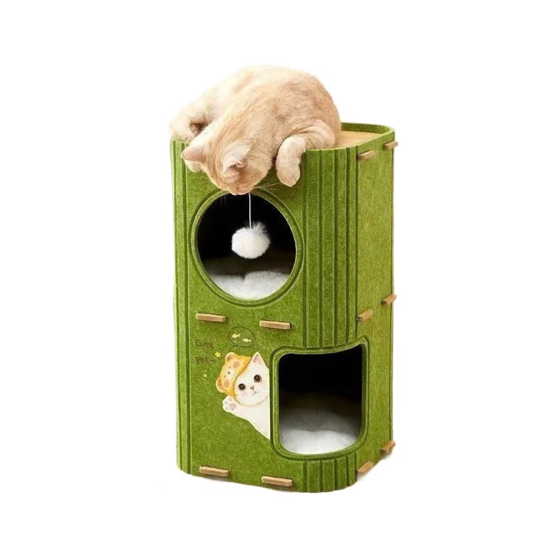 Multi-Layer Cat Tree with Scratching Board