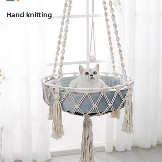 Cotton Rope Pet Hanging Basket Bed