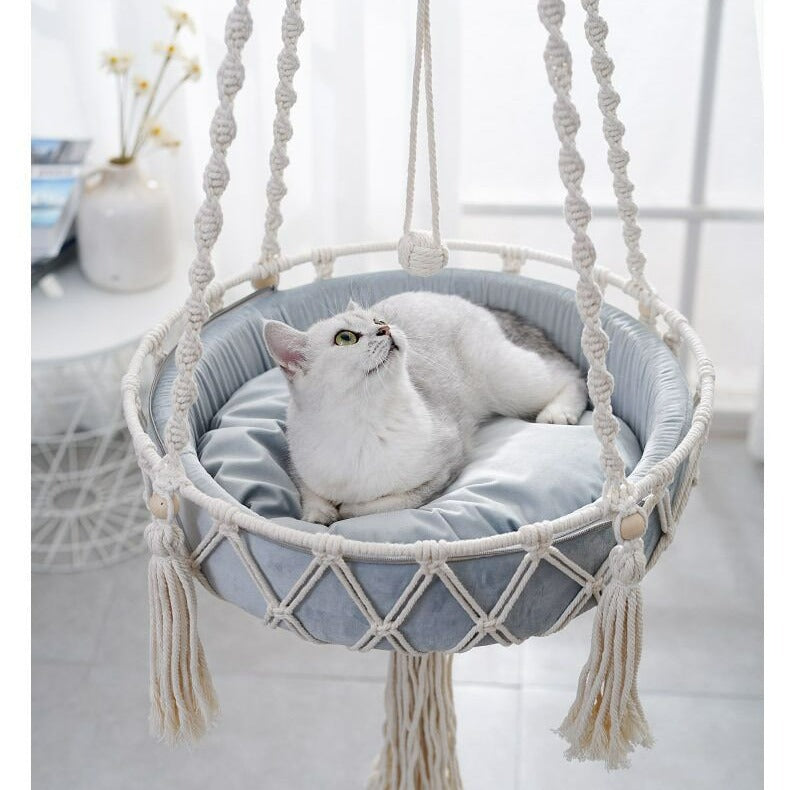 Cotton Rope Pet Hanging Basket Bed