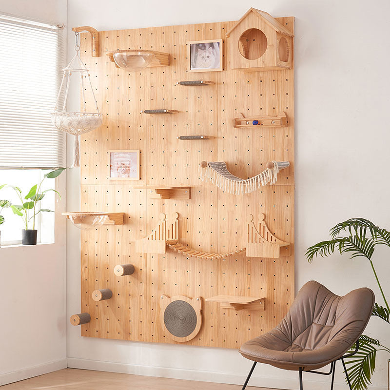 Modular Wall-Mounted Cat Climbing Tree with Perch