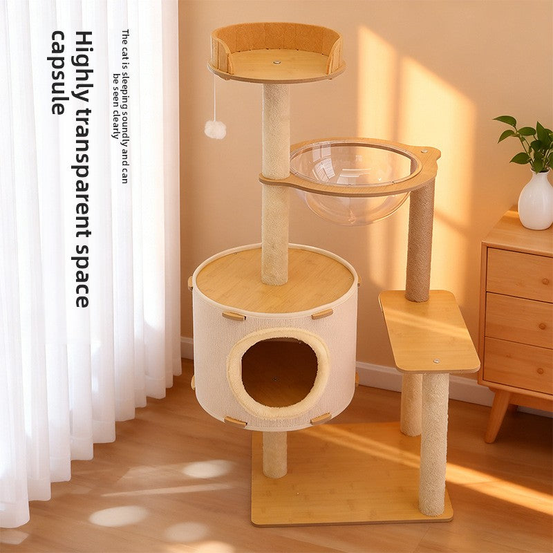 Integrated Cat Climbing Tree with Sisal Scratching Post