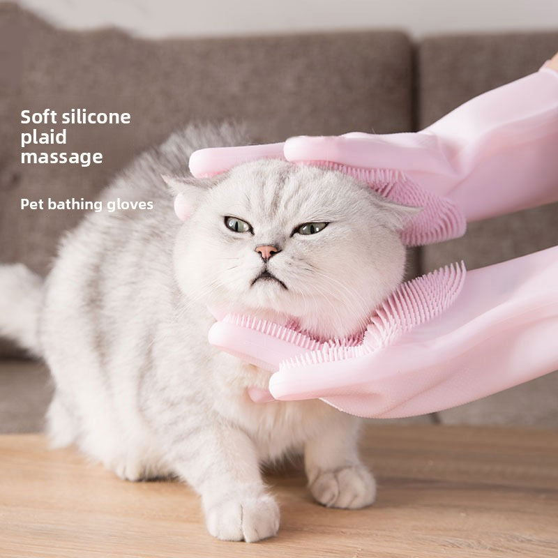 Pet Bathing Gloves Scrub Brush