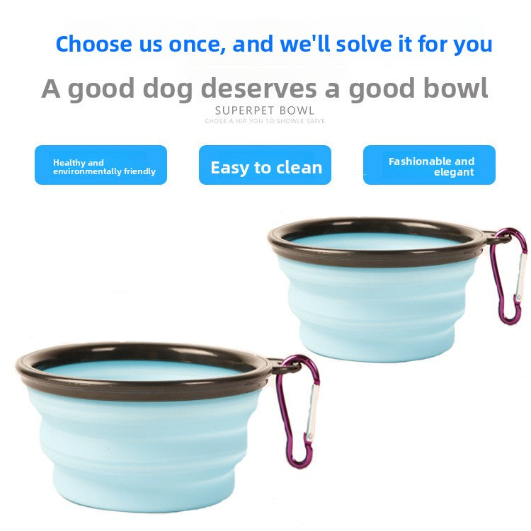 Foldable plastic dog bowl