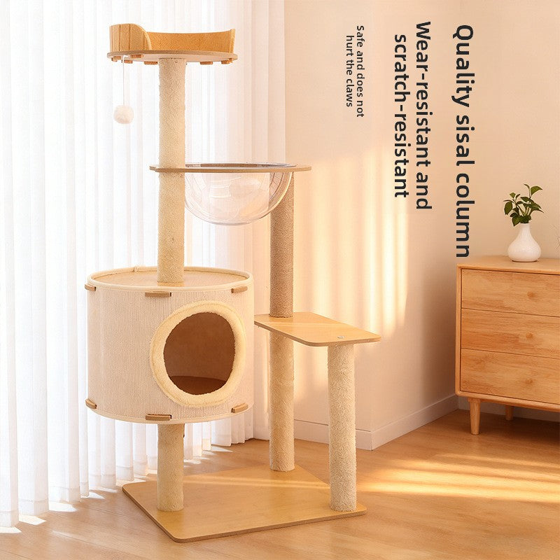 Integrated Cat Climbing Tree with Sisal Scratching Post