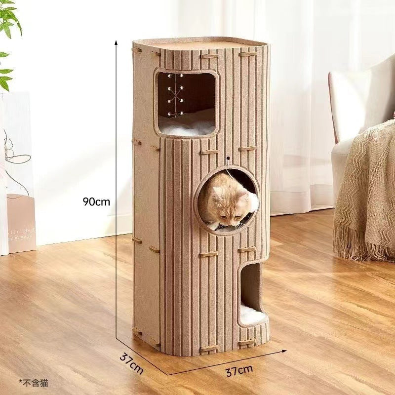 Multi-Layer Cat Tree with Scratching Board