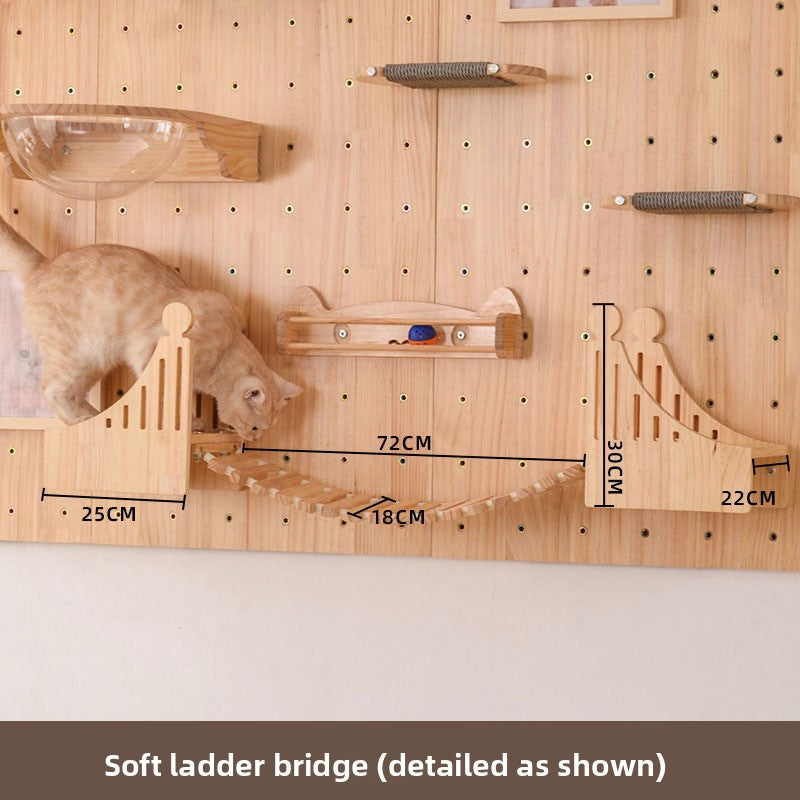 Modular Wall-Mounted Cat Climbing Tree with Perch