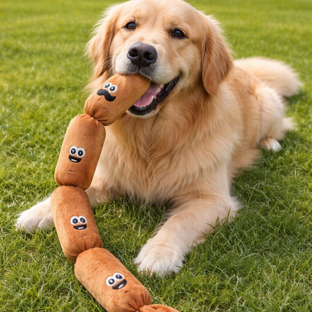 Plush Squeaking Sausage Dog Toy